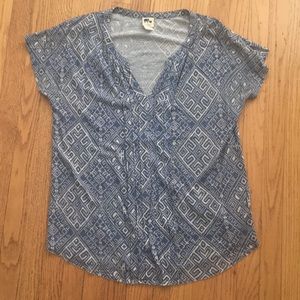 Blue & White Ikat like Pattern Lucky Shirt